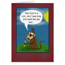 Funny Birthday Cards: Monkey’s perspective