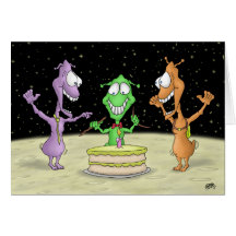Funny Birthday Cards: Moon Party