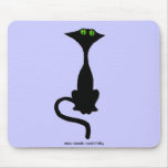 Funny black cat mousepad design