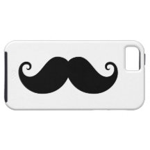 Funny black handlebar moustache trendy hipster