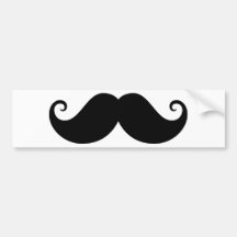 Funny black handlebar moustache trendy hipster bumper sticker