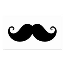 Funny black handlebar moustache trendy hipster business card