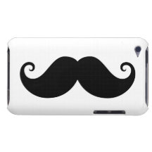 Funny black handlebar moustache trendy hipster Case-Mate iPod touch case