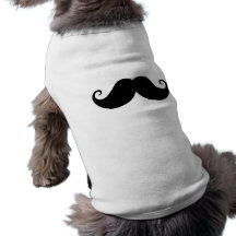 Funny black handlebar moustache trendy hipster doggie t shirt