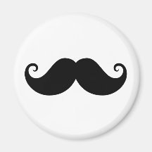 Funny black handlebar moustache trendy hipster fridge magnets