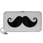 Funny black handlebar moustache trendy hipster travel speaker