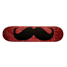 Funny black moustache 21 skate board deck