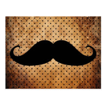 Funny Black Moustache Postcard