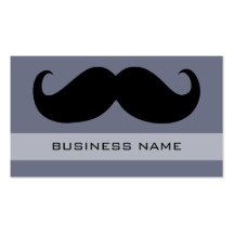Funny Black Mustache and Plain Grey Business Card Templates