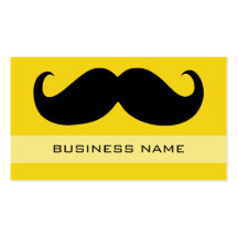 Funny Black Mustache and Plain Yellow Business Card