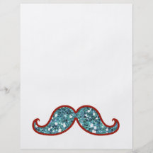 FUNNY BLUE MUSTACHE GLITTER FLYER