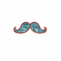 FUNNY BLUE MUSTACHE GLITTER PHOTO CUTOUTS
