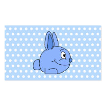 Funny Blue Rabbit Cartoon. Business Card