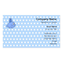Funny Blue Rabbit Cartoon. Business Card