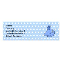 Funny Blue Rabbit Cartoon. Business Card Template