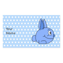 Funny Blue Rabbit Cartoon. Business Cards