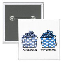 Funny Blueberries Cartoon Button