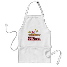 funny boneless chicken cartoon aprons