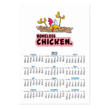 funny boneless chicken cartoon business card