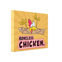 funny boneless chicken cartoon stretched canvas print