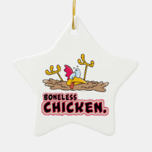 funny boneless chicken cartoon christmas ornament