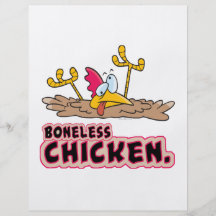 funny boneless chicken cartoon flyer design
