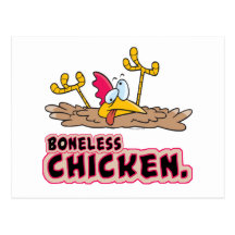 funny boneless chicken cartoon post cards