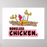 funny boneless chicken cartoon poster