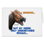 Funny Braille Horse Greeting Cards