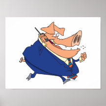 funny business boor pig cartoon posters