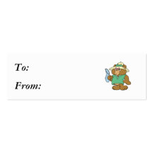 Funny Butterfly Catcher Bear Business Card Template
