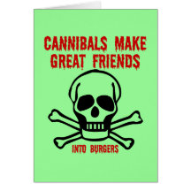 Funny cannibals greeting card