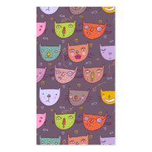 Funny cartoon cats business card