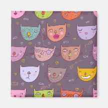 Funny cartoon cats refrigerator magnet