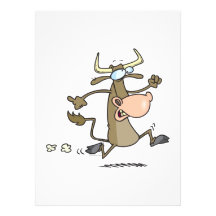 funny cartoon cow on the run moove custom invitation
