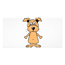 Funny cartoon dog photo greeting card