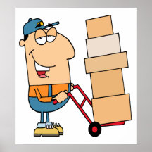 funny cartoon mover print