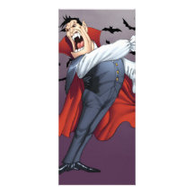 Funny Cartoon Vampire with Bats by Al Rio Invites