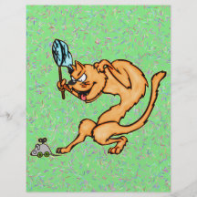 Funny Cat Catches Mouse Flyer Design