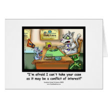 Funny Cat & Lawyer Funny Greeting Card