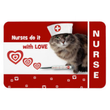 Funny Cat. Nurses Day / Nurses Week Gift Magnet