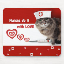 Funny Cat. Nurses Day / Nurses Week Gift Mousepad