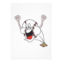 funny cheering homerun baseball cartoon invitations