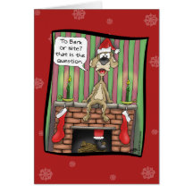Funny Christmas Cards: Guard dog on duty