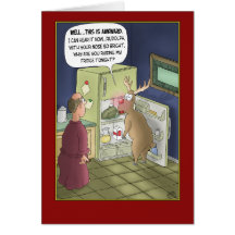 Funny Christmas Cards: Raiding the Fridge
