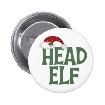 Funny Christmas Elf Button