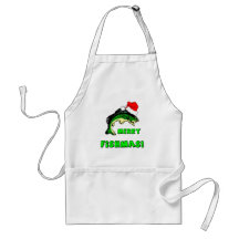 Funny Christmas fishing Aprons