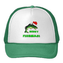 Funny Christmas fishing Mesh Hat