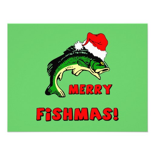 Funny Christmas fishing Personalised Announcements