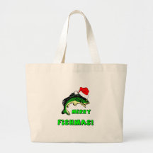 Funny Christmas fishing Tote Bag